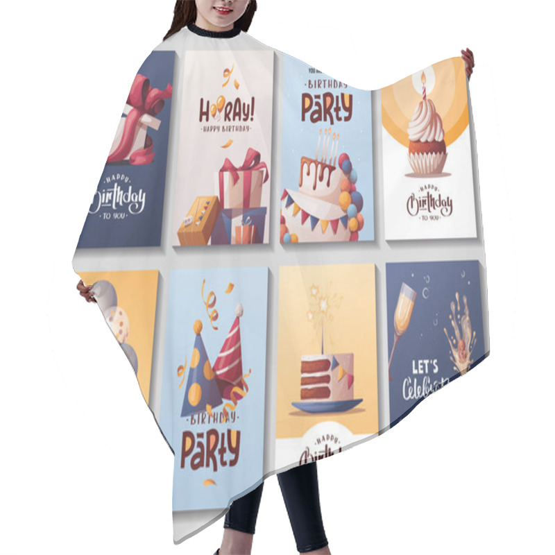 Personality  Happy Birthday Cards Set Hair Cutting Cape