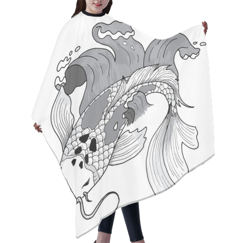 Personality  Koi Carp Hair Cutting Cape