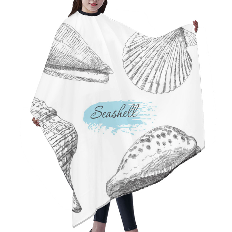 Personality  Set Of Various Sea Shells Hair Cutting Cape