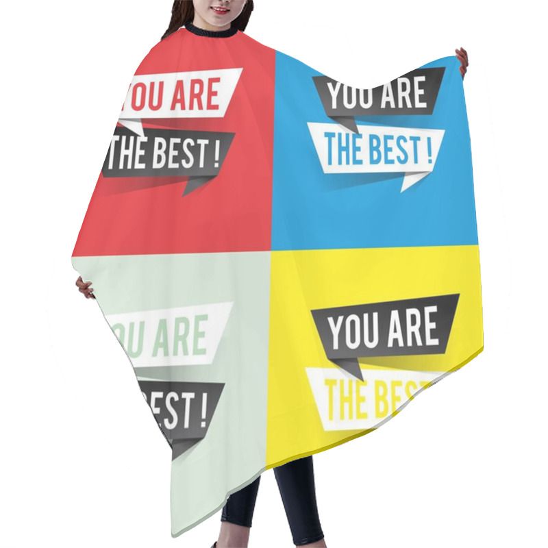 Personality  Modern Design You Are The Best Text On Speech Bubbles Concept. Vector Illustration Hair Cutting Cape