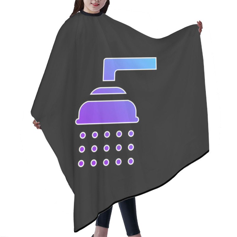 Personality  Bathroom Blue Gradient Vector Icon Hair Cutting Cape