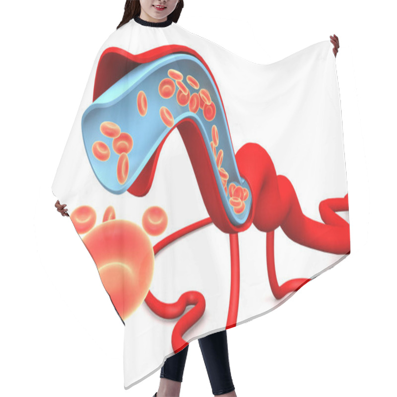 Personality  Streaming Blood Cells On White Background.3d Illustration  Hair Cutting Cape