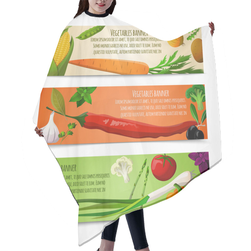 Personality  Vegetables Horizontal Banners Hair Cutting Cape