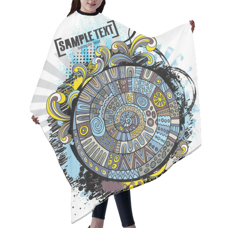 Personality  Abstract Vector Grunge Design Hair Cutting Cape