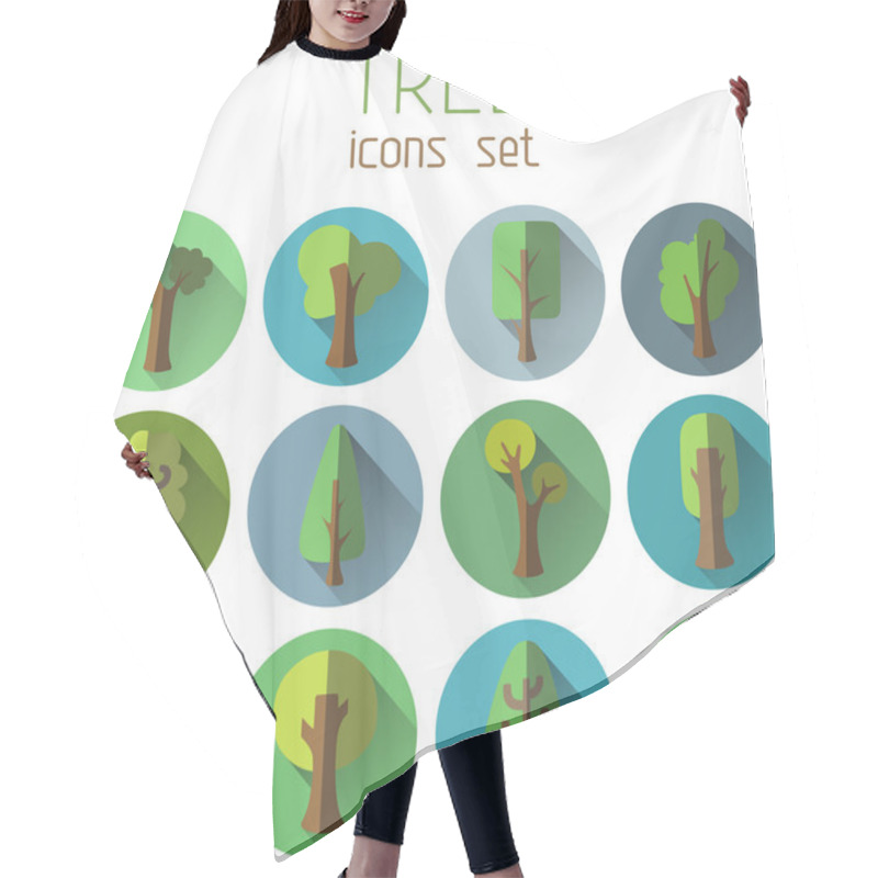 Personality  Trees Round Icons Hair Cutting Cape