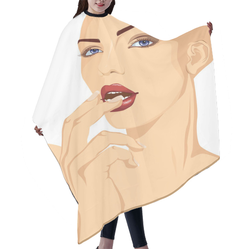 Personality  Pop Art Style Bald Woman Portrait Hair Cutting Cape