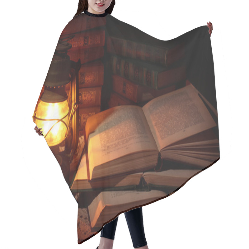 Personality  Old Oil Lamp And Old Books Hair Cutting Cape