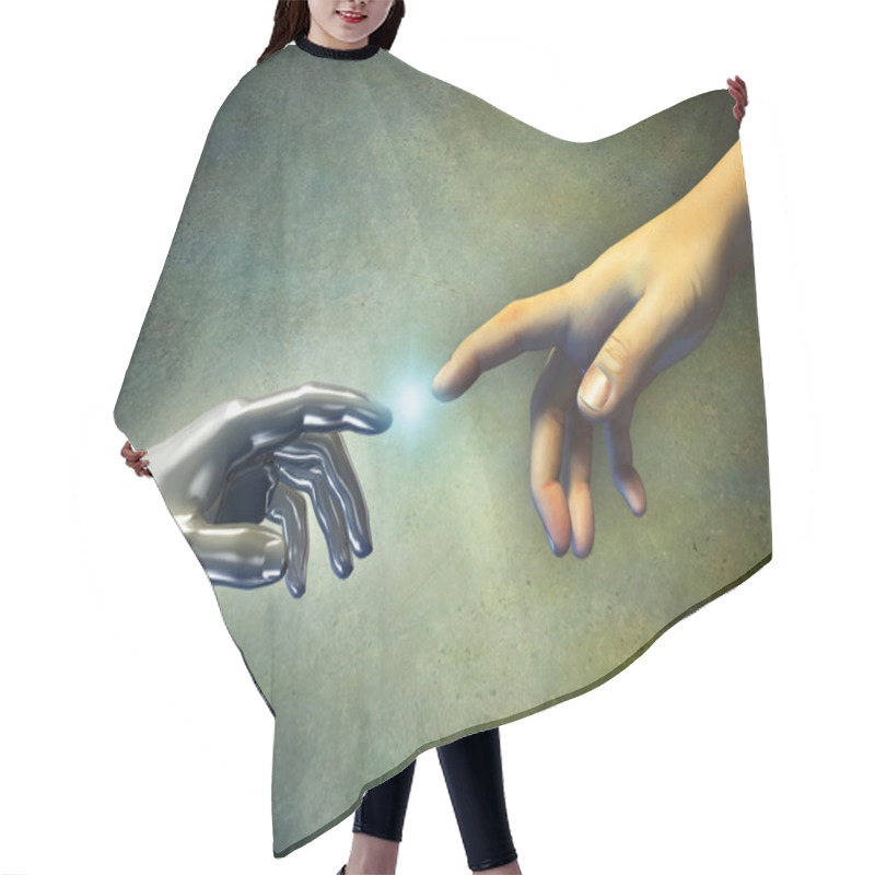 Personality  Hands Touching Hair Cutting Cape