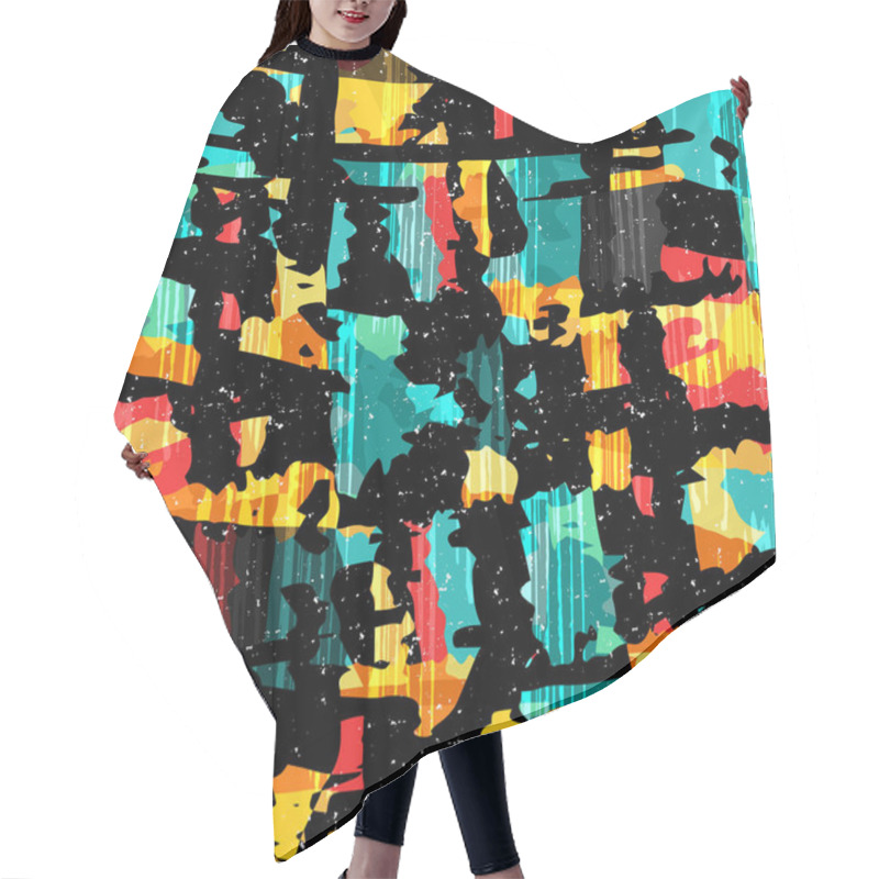 Personality  Bright Abstract Geometric Pattern In Graffiti Style Quality Illustration For Your Design Hair Cutting Cape