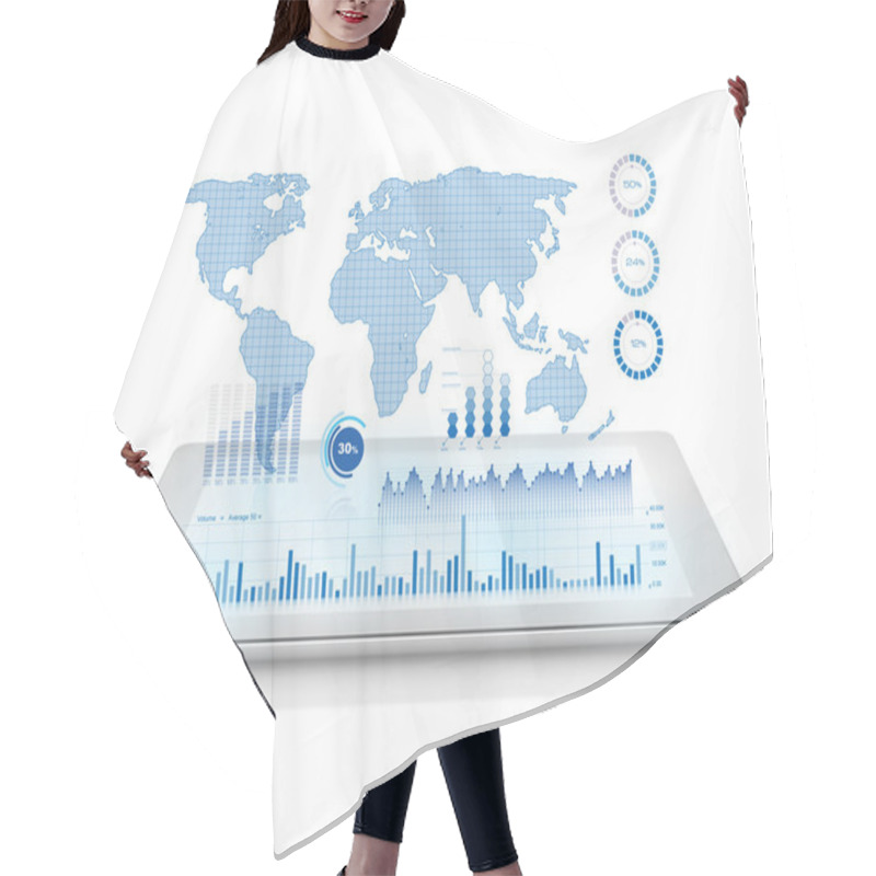 Personality  Futuristic World Map Interface Concept Hair Cutting Cape