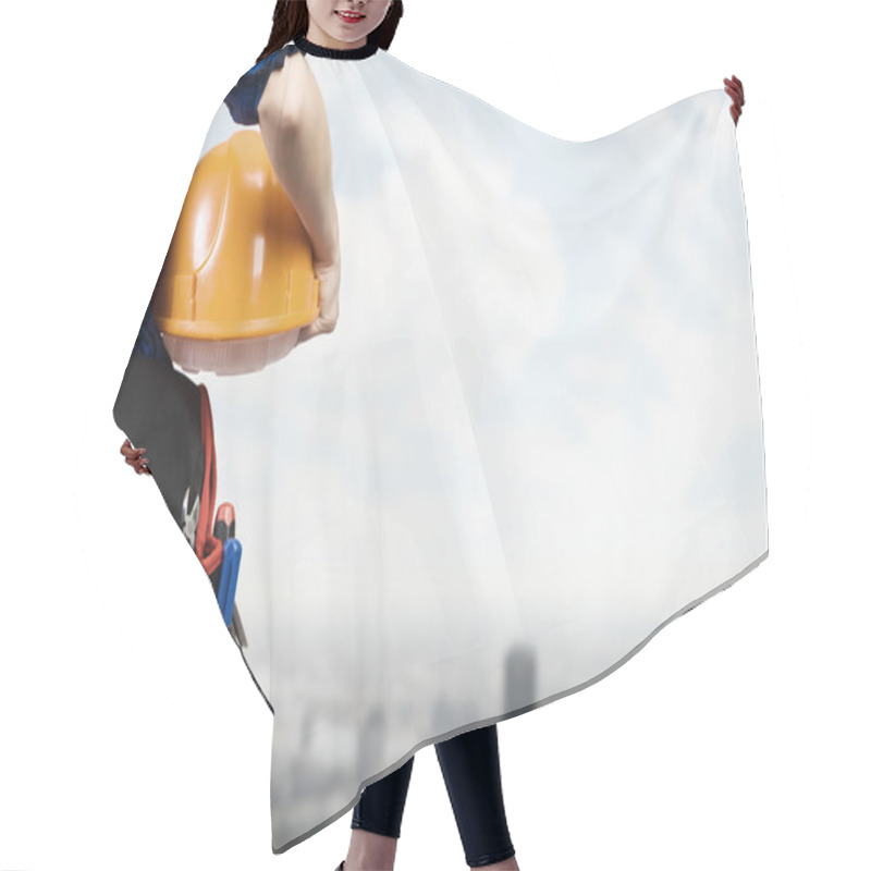 Personality  Construction Concept Hair Cutting Cape