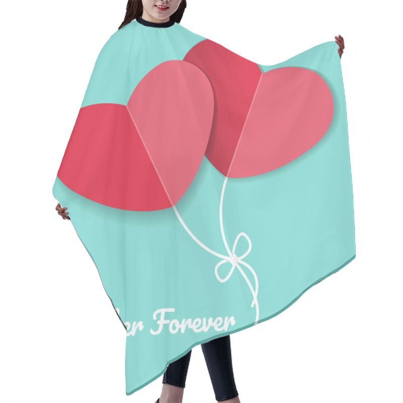 Personality  Paper Red Heart Hair Cutting Cape