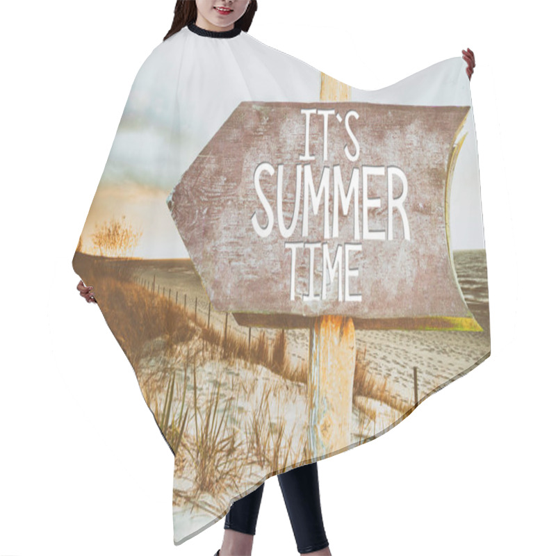 Personality  It's Summer Time Text Hair Cutting Cape