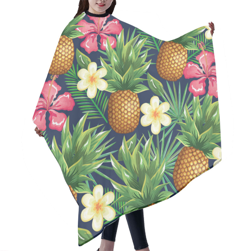 Personality  Tropical Garden With Pineapple Hair Cutting Cape