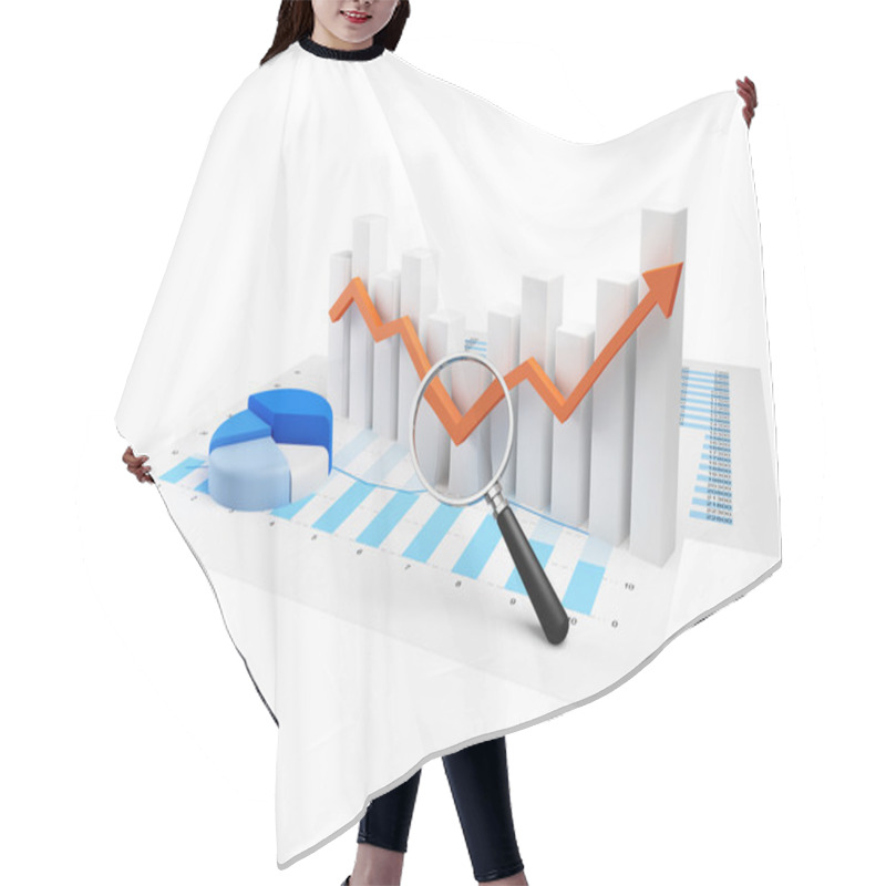 Personality  Business Graph With Orange Arrow Hair Cutting Cape