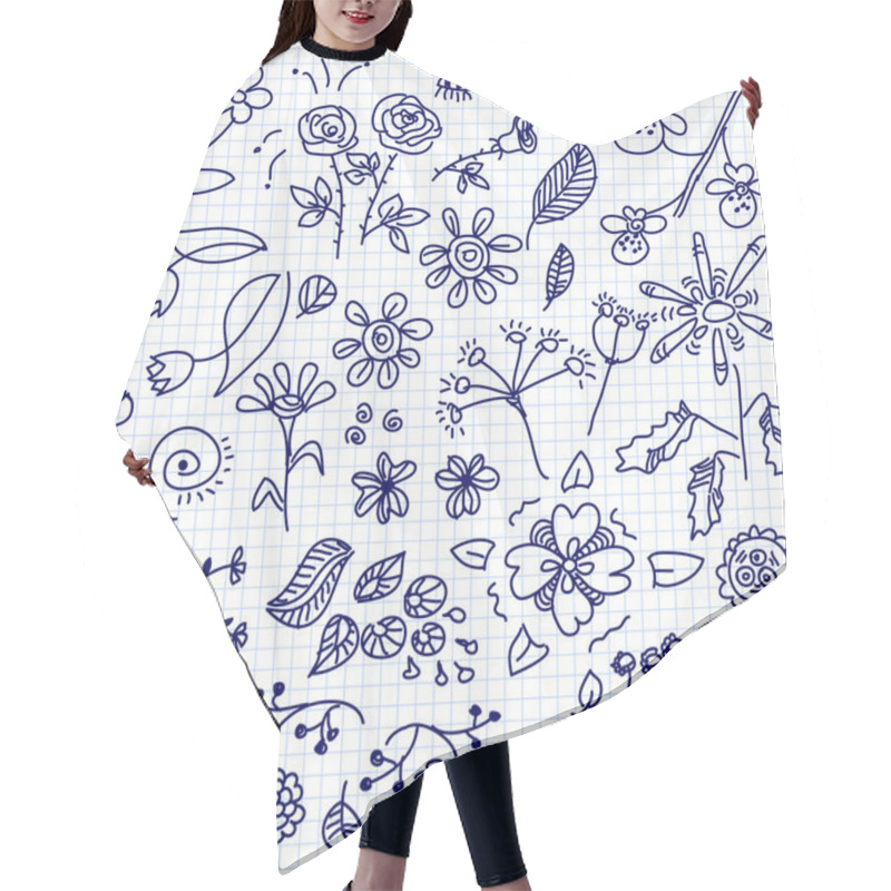 Personality  Flowers Doodle Hair Cutting Cape