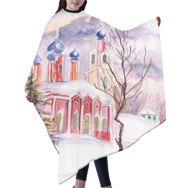 Personality  Church In Winter Hair Cutting Cape