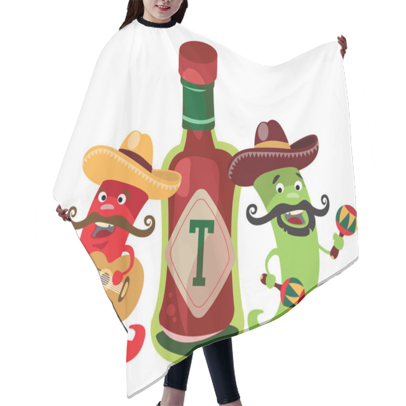 Personality  Peppers And Mexican Sauce Hair Cutting Cape