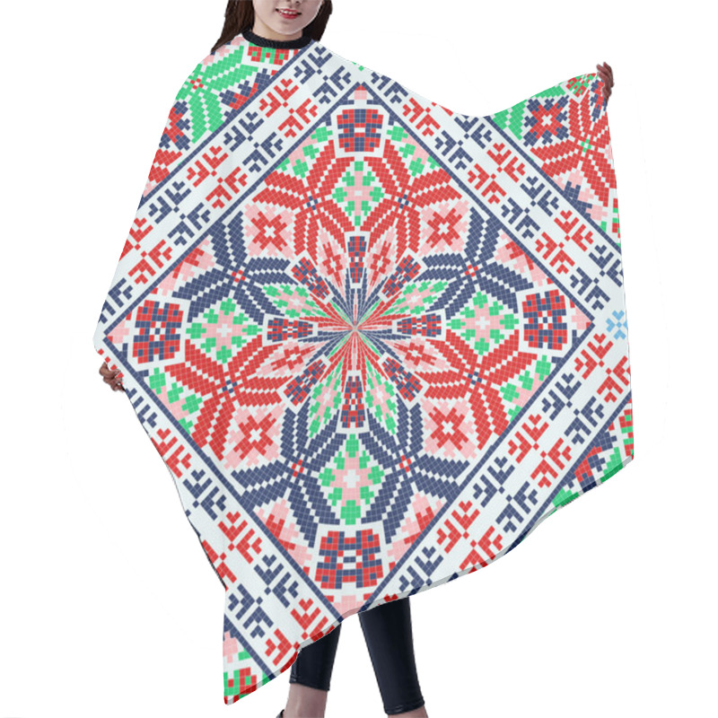 Personality  Romanian Vector Pattern Inspired From Traditional Embroidery Hair Cutting Cape