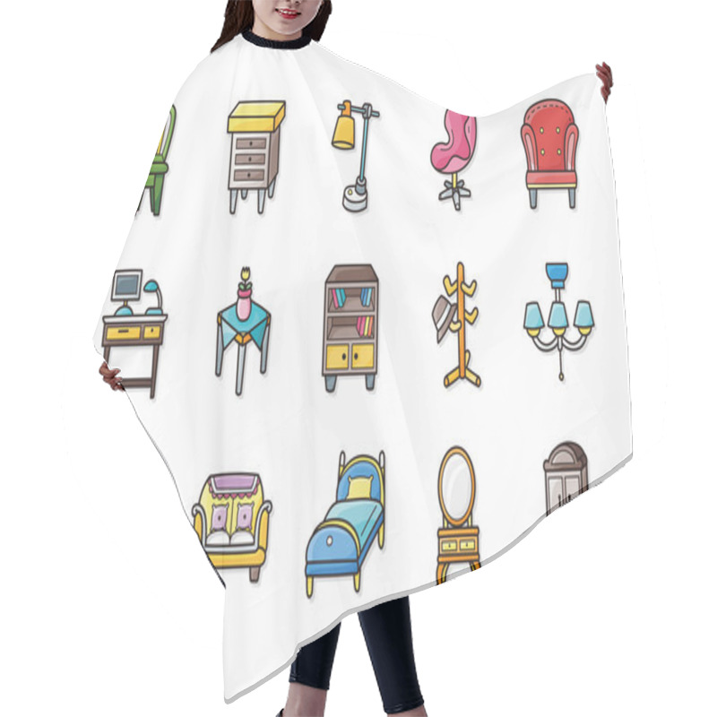 Personality  Home Furniture Icons Set,eps10 Hair Cutting Cape