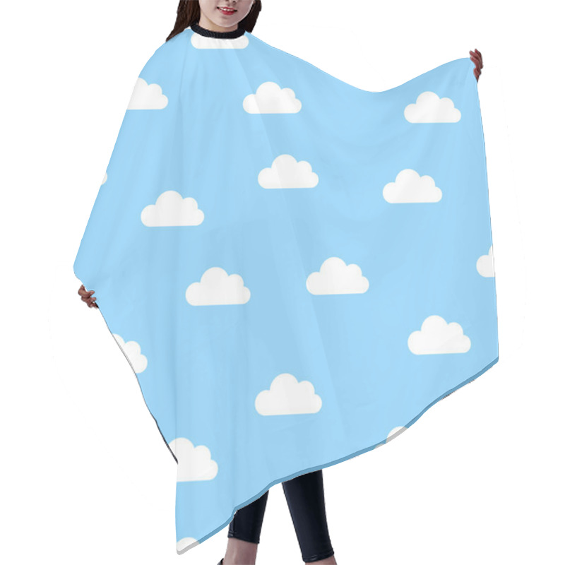 Personality  White Clouds Seamless Hair Cutting Cape