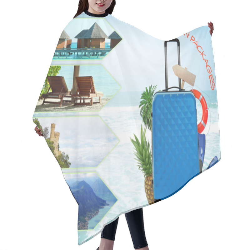 Personality  Vacation Packages Concept  Hair Cutting Cape