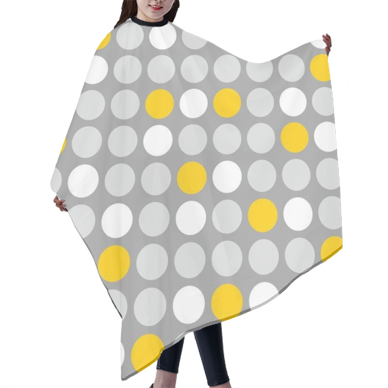 Personality  Tile Vector Pattern With Dots On Grey Background Hair Cutting Cape