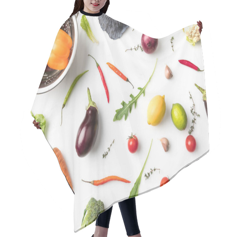 Personality  Colander With Peppers And Vegetables Hair Cutting Cape