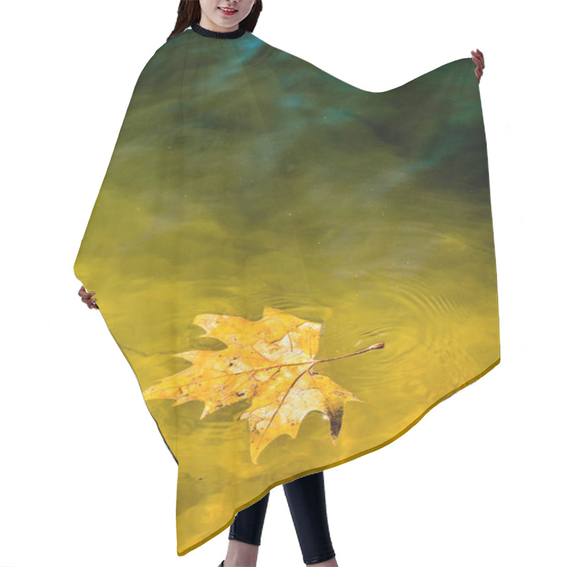 Personality  Photo Picture Of A Single Maple Leaf Floating, Hair Cutting Cape