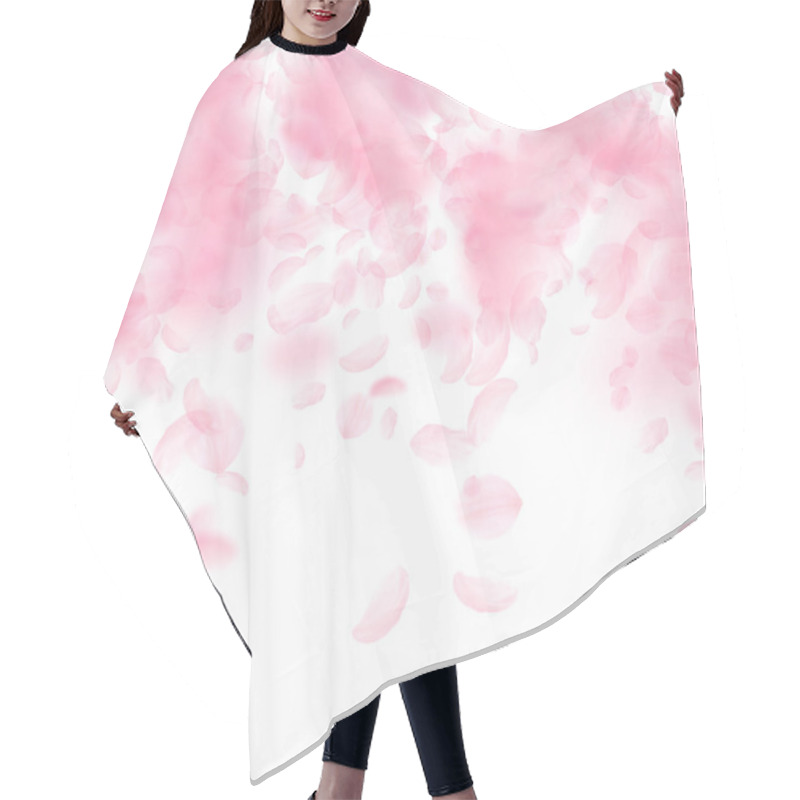 Personality  Sakura Petals Falling Down. Romantic Pink Flowers  Hair Cutting Cape