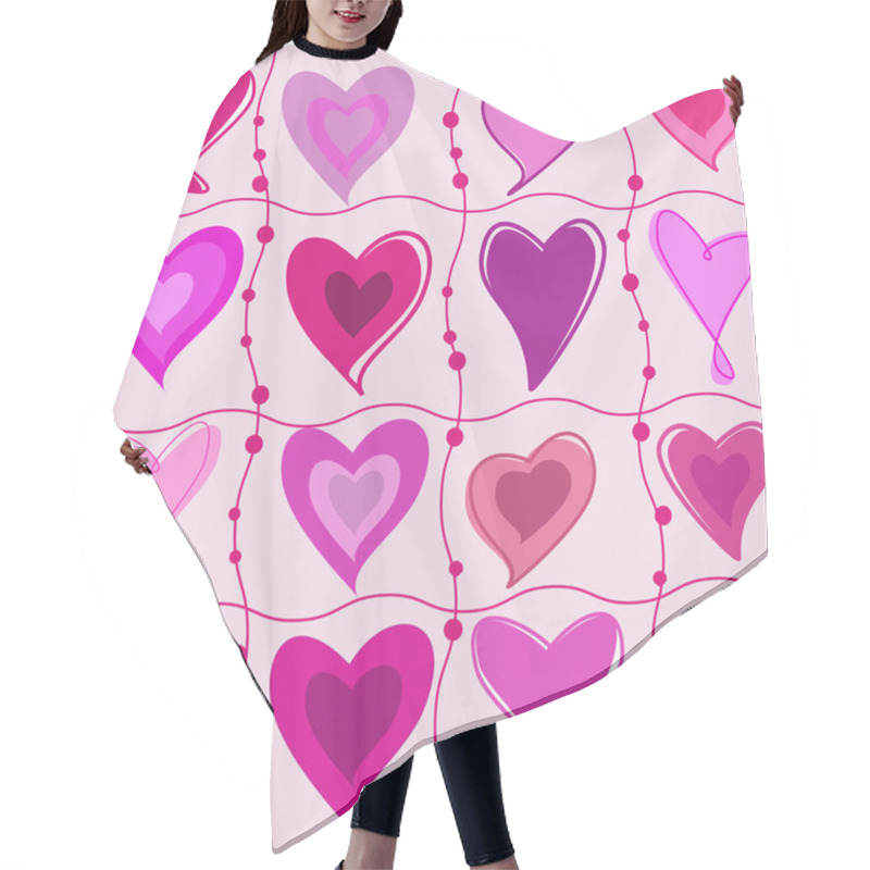 Personality  Set Of Cartoon Hearts Hair Cutting Cape