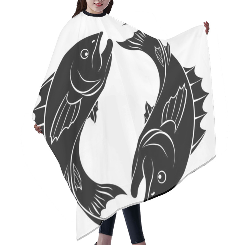 Personality  Stylised Fish Illustration Hair Cutting Cape