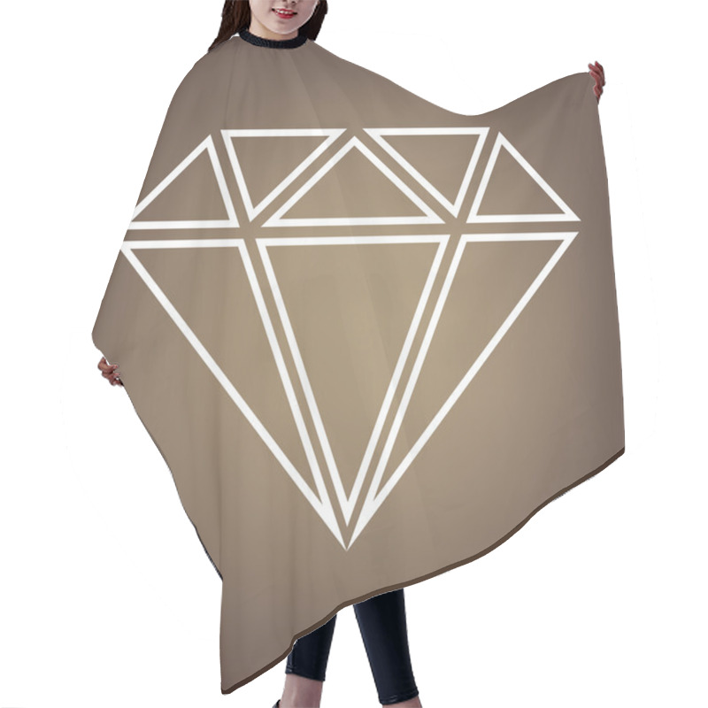 Personality  Line Icon On The Brown Background Hair Cutting Cape