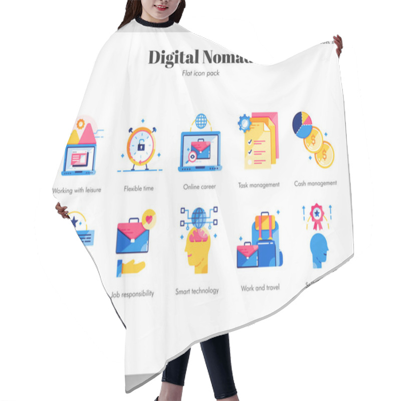 Personality  Digital Nomad Icons Flat Pack Hair Cutting Cape