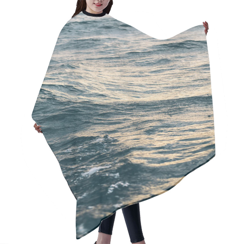 Personality  Dark Blue Sea Water Background, Shades Of Blue In Black Sea Hair Cutting Cape