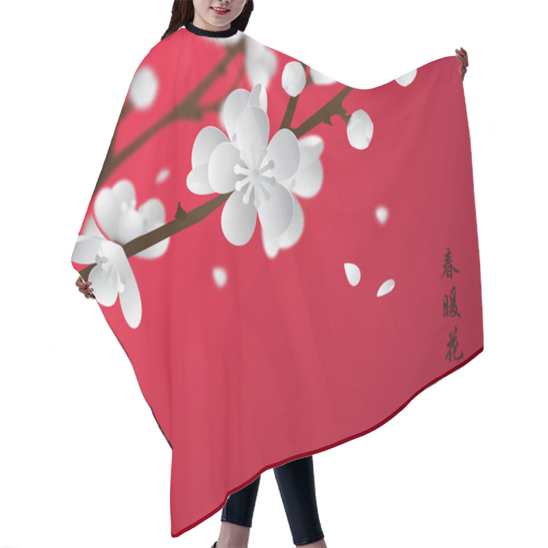 Personality  Blossoming Plum Branch Hair Cutting Cape