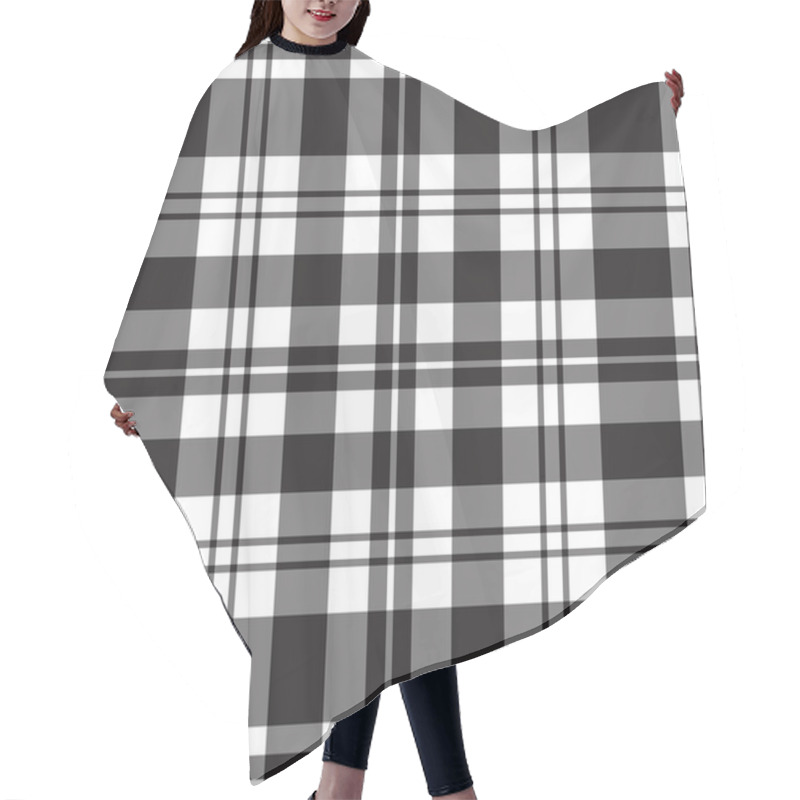 Personality  Seamless Tartan - Black And White Hair Cutting Cape