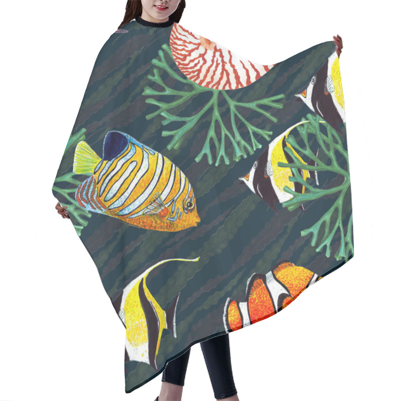 Personality  Tropical Fish Pattern. Hair Cutting Cape