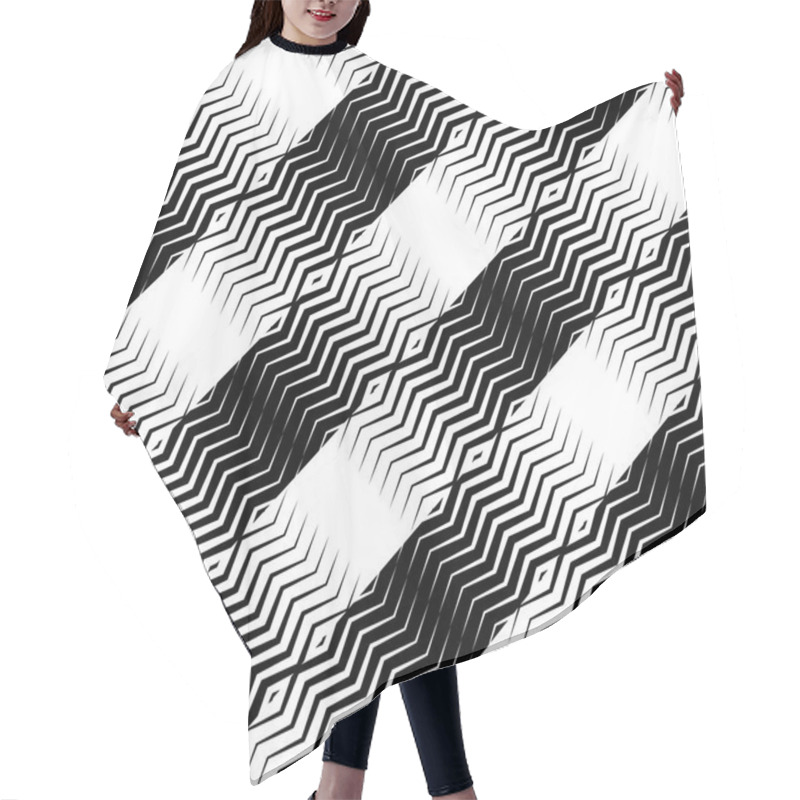 Personality  Universal Linear Geometric Seamless Pattern With Transition Hair Cutting Cape