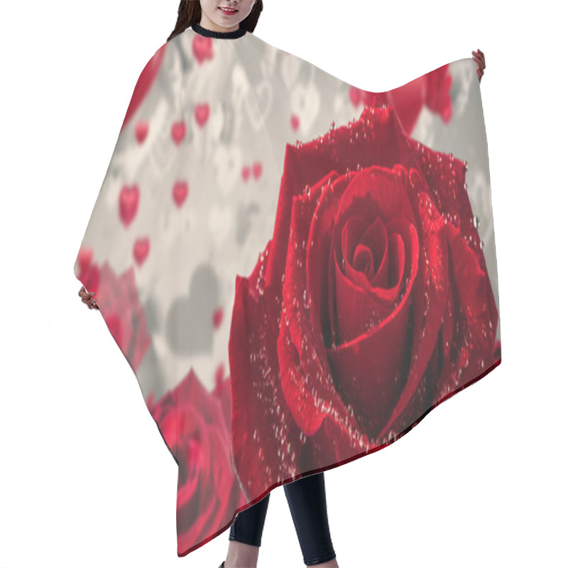 Personality  Rose Against Love Heart Pattern Hair Cutting Cape