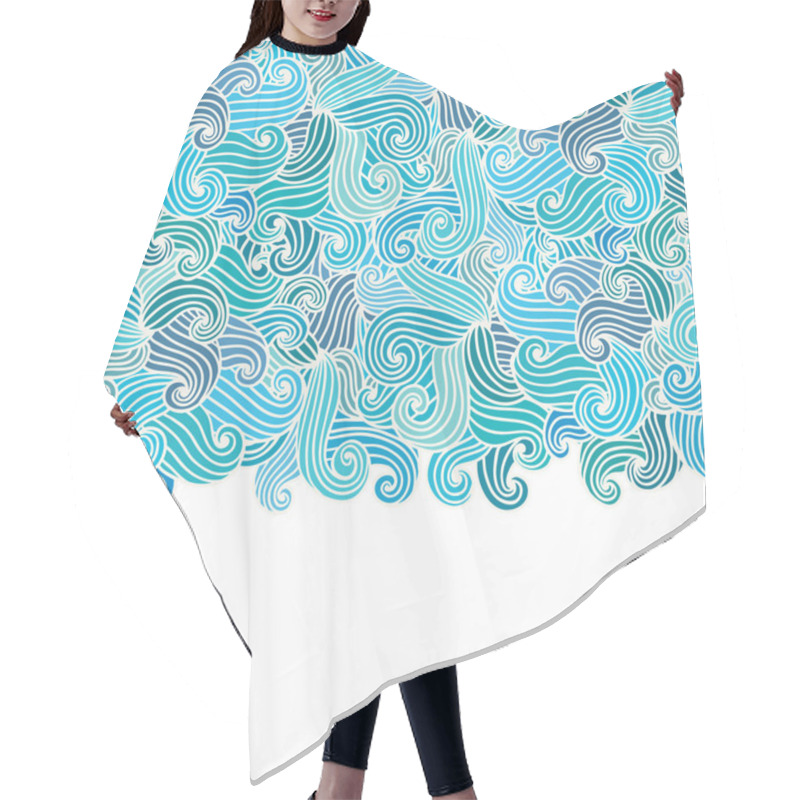 Personality  Hand Drawn Wavy Background. Hair Cutting Cape