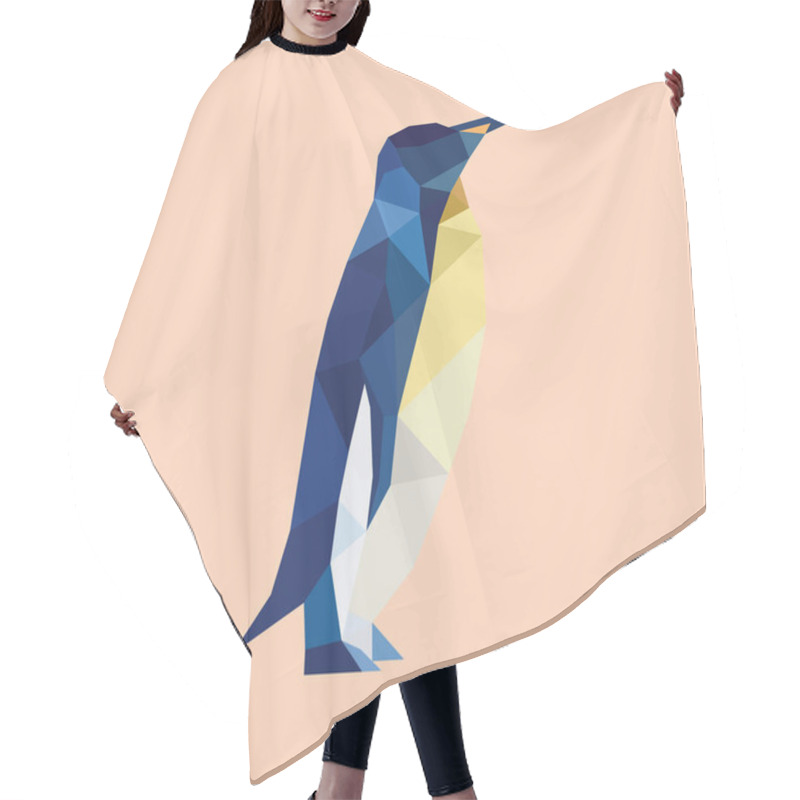 Personality  Penguin Stylized Vector Illustration Hair Cutting Cape