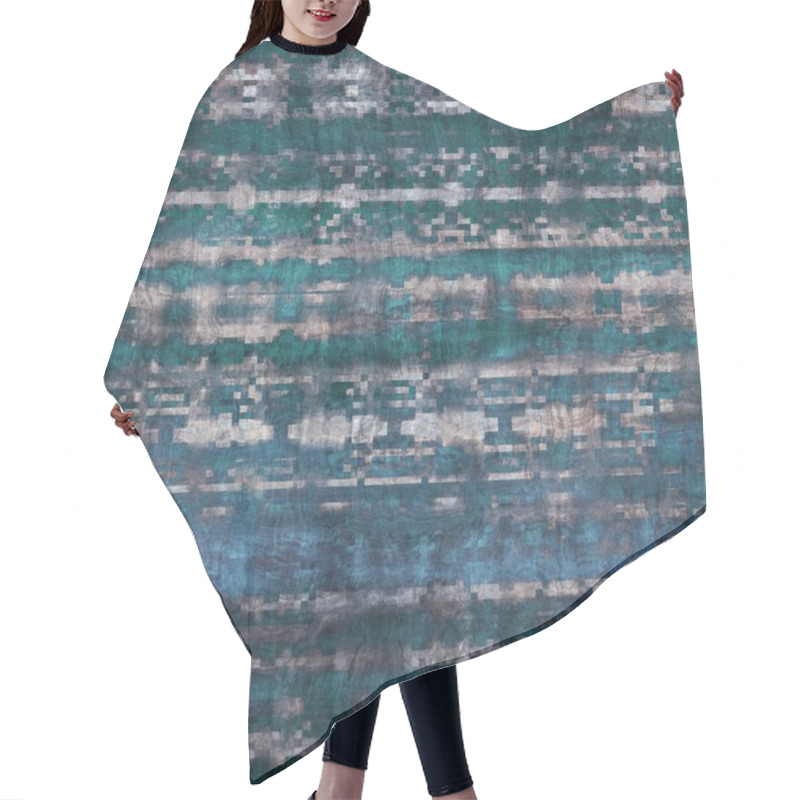 Personality  Seamless Grungy Tribal Ethnic Rug Motif Pattern. Hair Cutting Cape