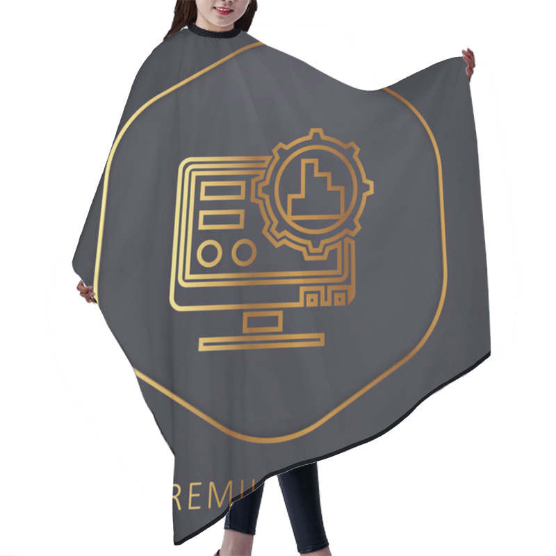 Personality  Big Data Golden Line Premium Logo Or Icon Hair Cutting Cape