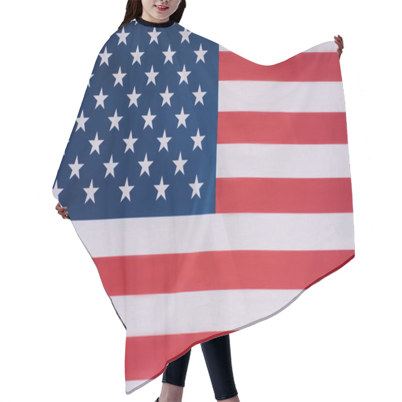 Personality  Close-up Shot Of United States Flag, Independence Day Concept Hair Cutting Cape