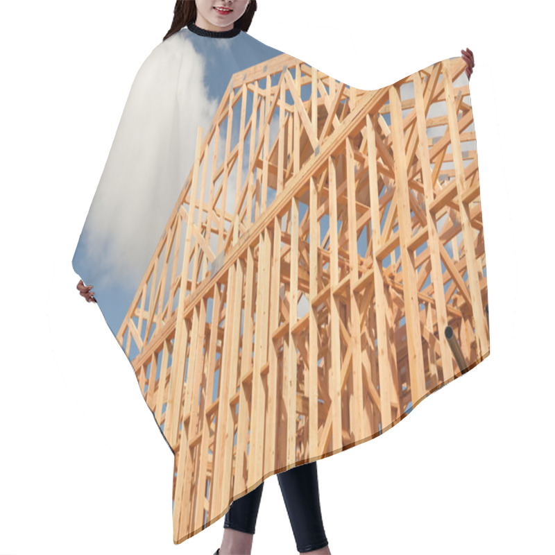 Personality  Abstract Of New Home Construction Site Framing. Hair Cutting Cape