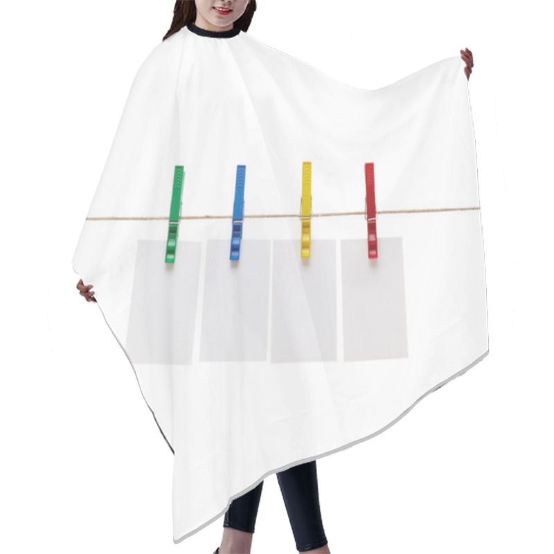 Personality  Clothes Peg And Note Paper On Clothes Line Rope Hair Cutting Cape