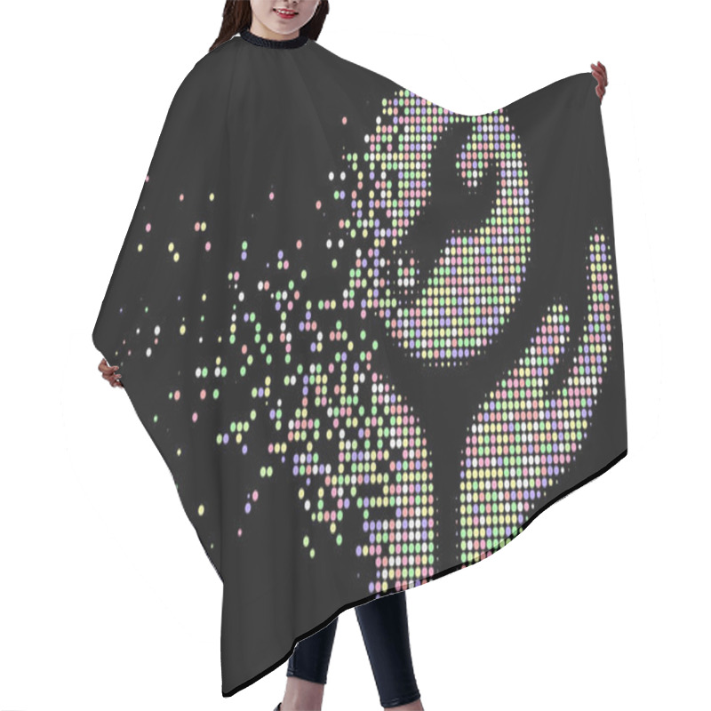 Personality  Soft Fragmented Pixelated Halftone Wrench Maintenance Icon Hair Cutting Cape