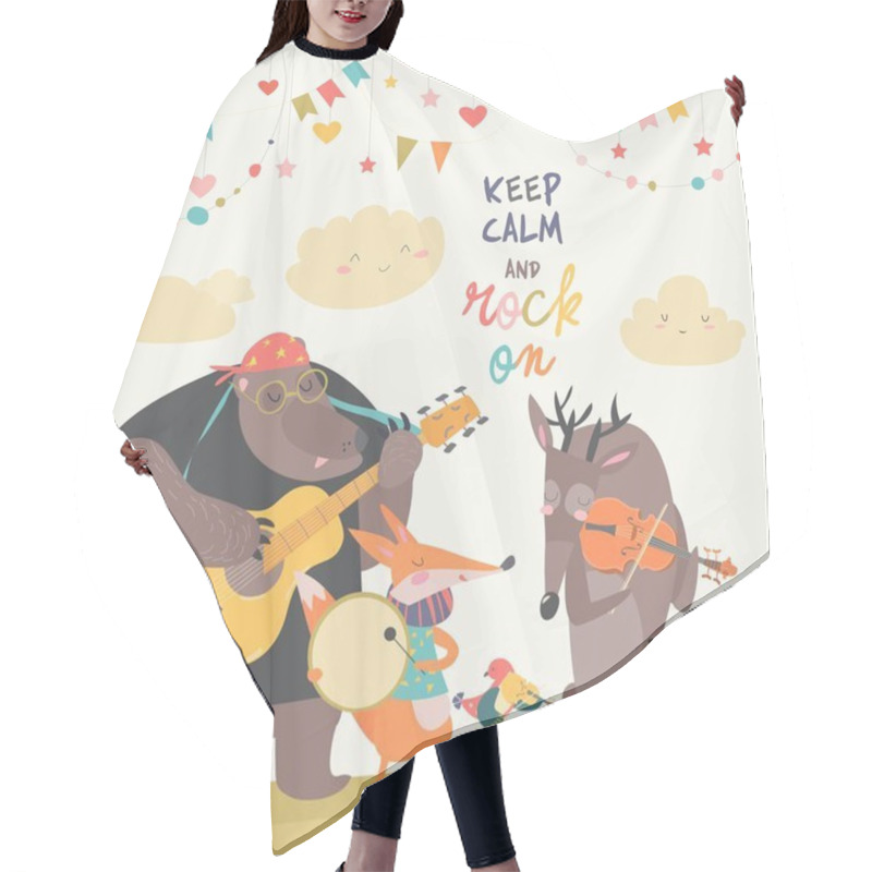 Personality  Cute Animal Music Band Hair Cutting Cape