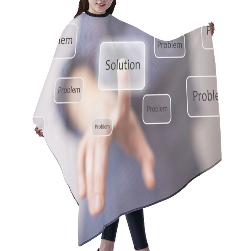 Personality  Finger On Solution Button Hair Cutting Cape